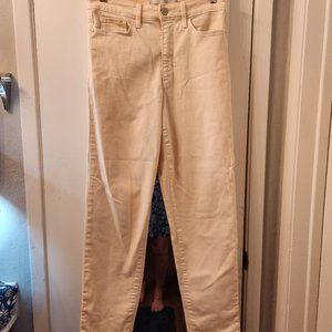 ATHLETA Skulptek Flex Leg Straight High Rise Jeans in Beige